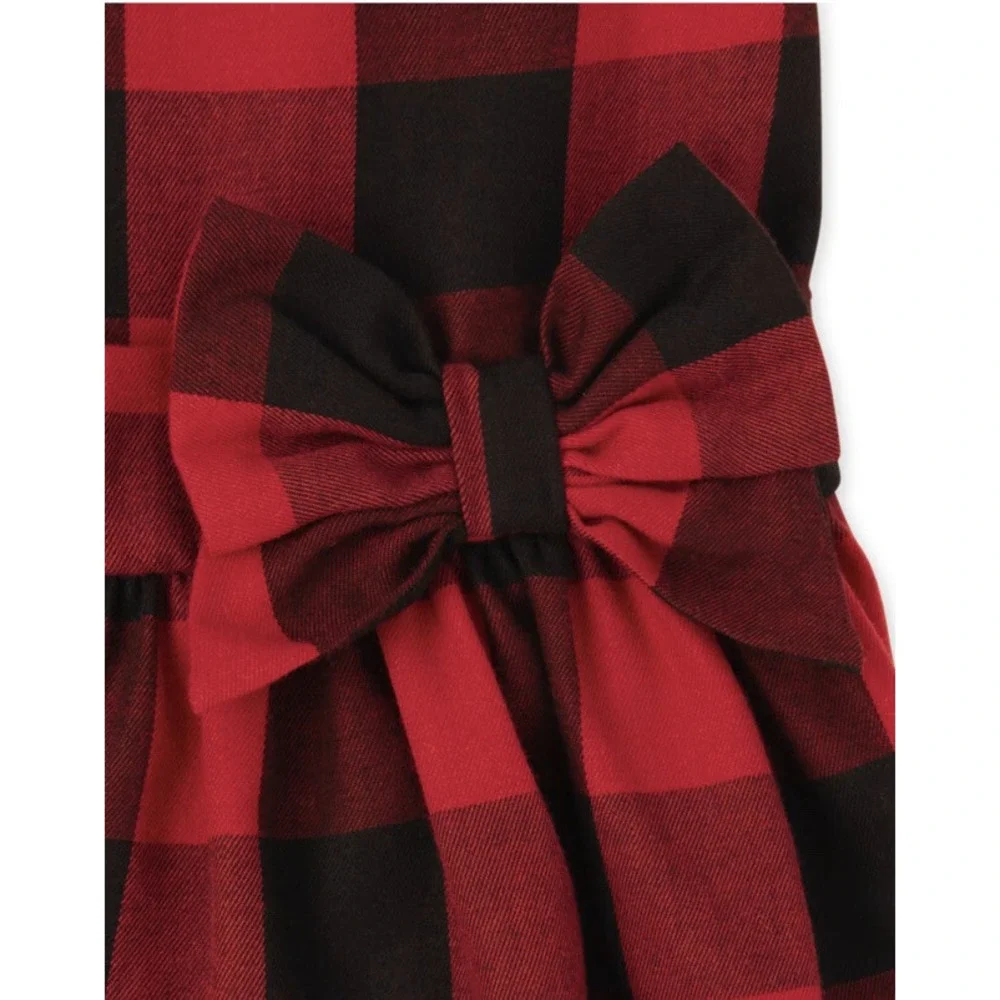 The Childrens Place Dress Girls 5T‎ Buffalo Plaid Red Black Sleeveless New